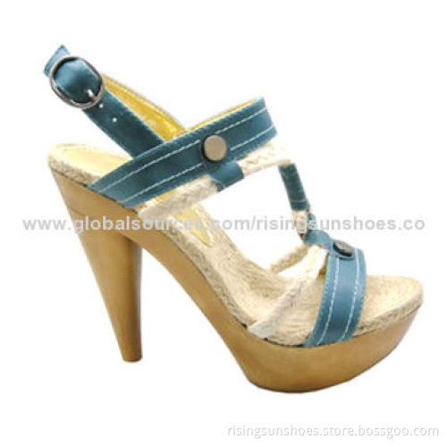 Women's high heel sandals, fashionable design, handmade braids on upper tapes, OEM orders is welcome